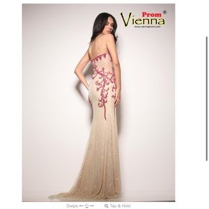 Prom Lace dress with Fuscia stones price negotiable